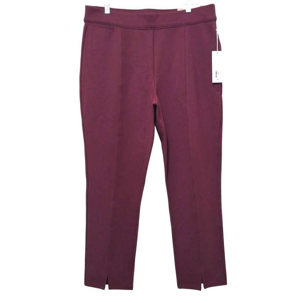 Soft Surroundings Ponte Slim Ankle Pants Women’s Sz 10 Purple Wine Casual Office